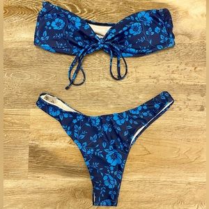 Super Cute Floral Navy swim set